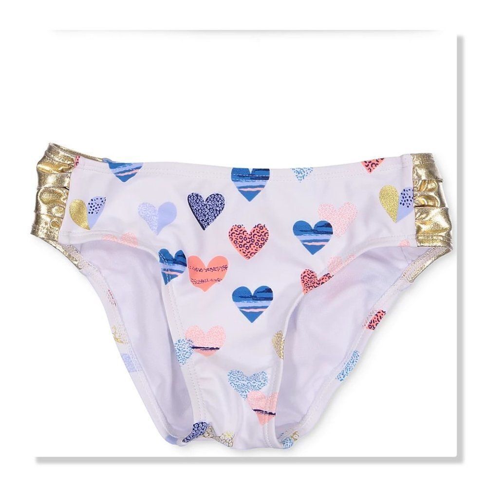Jessica Simpson Girls' Foil Heart Bikini Bottom